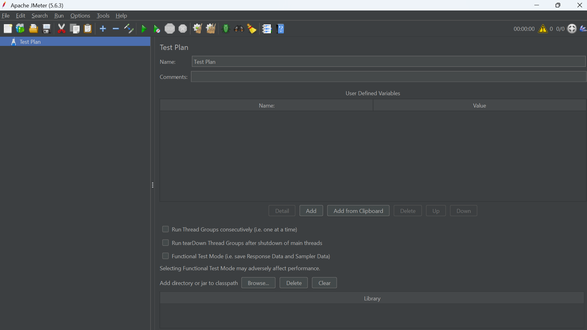 Apache JMeter interface
